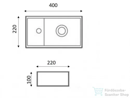 AREZZO design Austin 40x22 mini kézmosó,  BALOS AR-340A