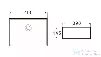 AREZZO design Reno pultra ültethető mosdó 49x39 cm, fehér AR-378