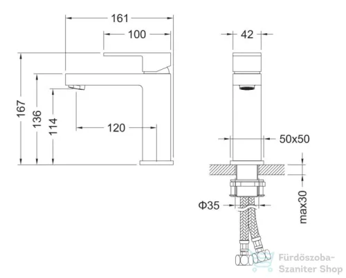 AREZZO design CUBEFIELD mosdó csaptelep, leeresztő nélkül, matt fekete AR-4401B