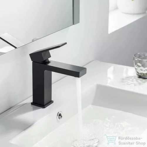 AREZZO design CUBEFIELD mosdó csaptelep, leeresztő nélkül, matt fekete AR-4401B