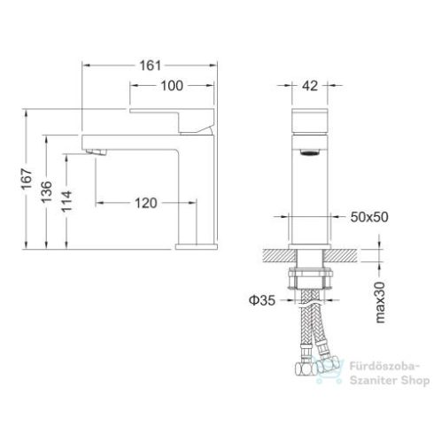 AREZZO design CUBEFIELD mosdó csaptelep, leeresztő nélkül, szálcsiszolt arany AR-4401G