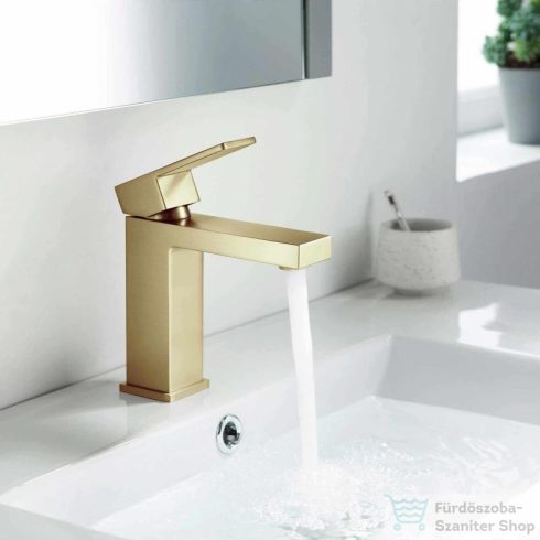 AREZZO design CUBEFIELD mosdó csaptelep, leeresztő nélkül, szálcsiszolt arany AR-4401G