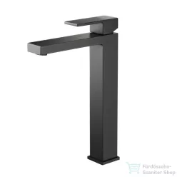   AREZZO design CUBEFIELD magasított mosdócsaptelep, leeresztő nélkül, matt fekete AR-4402B