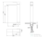 AREZZO design CUBEFIELD magasított mosdócsaptelep, leeresztő nélkül, matt fekete AR-4402B