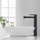 AREZZO design CUBEFIELD magasított mosdócsaptelep, leeresztő nélkül, matt fekete AR-4402B