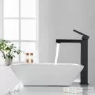 AREZZO design CUBEFIELD magasított mosdócsaptelep, leeresztő nélkül, matt fekete AR-4402B