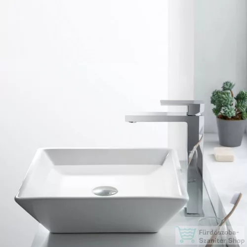 AREZZO design CUBEFIELD magasított mosdócsaptelep, leeresztő nélkül, króm AR-4402CR