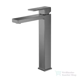   AREZZO design CUBEFIELD magasított mosdócsaptelep, leeresztő nélkül, gun metal AR-4402GM