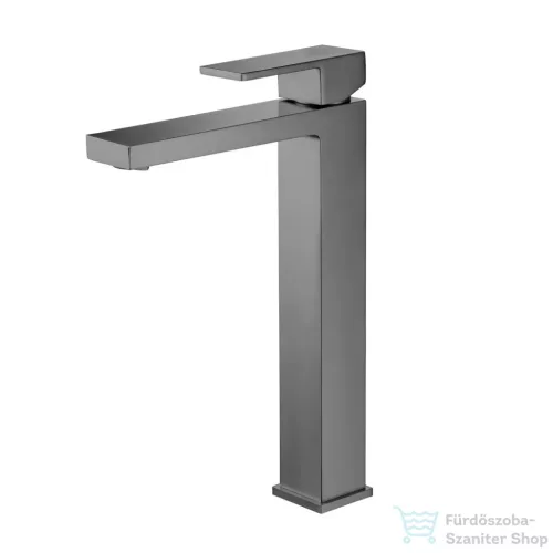 AREZZO design CUBEFIELD magasított mosdócsaptelep, leeresztő nélkül, gun metal AR-4402GM