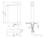 AREZZO design CUBEFIELD magasított mosdócsaptelep, leeresztő nélkül, gun metal AR-4402GM