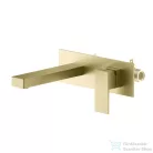 AREZZO design CUBEFIELD fali mosdó csaptelep, leeresztő nélkül, szálcsiszolt arany AR-4403G