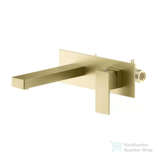 AREZZO design CUBEFIELD fali mosdó csaptelep, leeresztő nélkül, szálcsiszolt arany AR-4403G