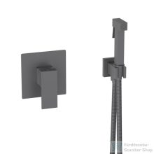   AREZZO design CUBEFIELD falsík alatti bidé csaptelep, zuhanyszettel, leeresztő nélkül, matt fekete AR-4407B