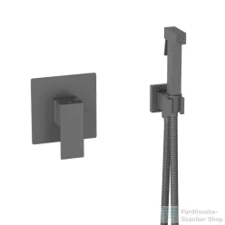   AREZZO design CUBEFIELD falsík alatti bidé csaptelep, zuhanyszettel, leeresztő nélkül, gun metal AR-4407GM