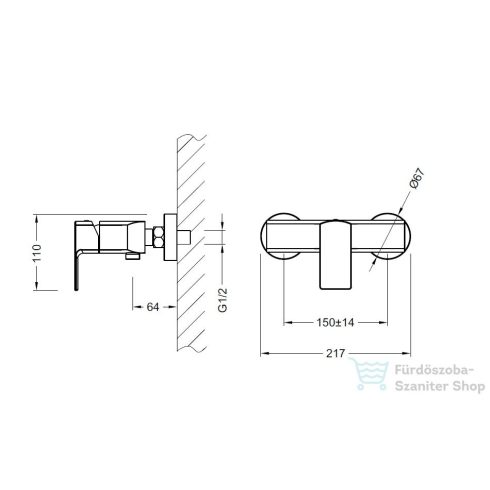 AREZZO design SPRINGFIELD zuhany csaptelep, króm AR-5009