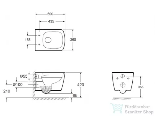 AREZZO design Montana Rimless függesztett wc AR-500R