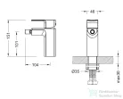 AREZZO design SPRINGFIELD bidé csaptelep, leeresztő nélkül, króm AR-5023