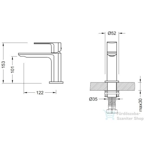 AREZZO design SPRINGFIELD mosdó csaptelep, leeresztő nélkül, króm AR-5031