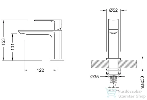 AREZZO design SPRINGFIELD mosdó csaptelep, leeresztő nélkül, króm AR-5031