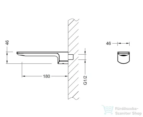 AREZZO design SPRINGFIELD fali kifolyó, króm AR-5034