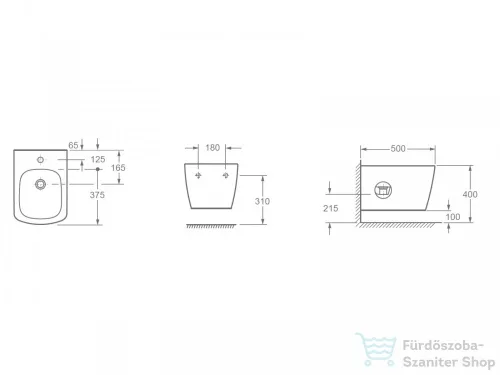 AREZZO DESIGN MONTANA FÜGGESZTETT BIDÉ AR-503