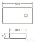 AREZZO design Charlotte pultra ültethető mosdó 61x34 cm, fehér AR-508