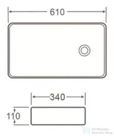 AREZZO design Charlotte pultra ültethető mosdó 61x34 cm, fehér AR-508