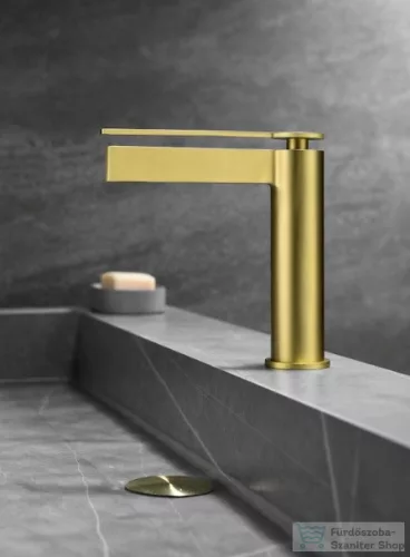 BEMUTATÓTERMI AREZZO design Elegant mosdó csaptelep, leeresztő nélkül, szálcsiszolt arany AR-5095BG
