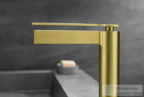 BEMUTATÓTERMI AREZZO design Elegant mosdó csaptelep, leeresztő nélkül, szálcsiszolt arany AR-5095BG