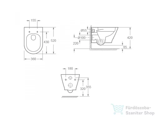AREZZO design Vermont Rimless perem nélküli függesztett WC AR-600R