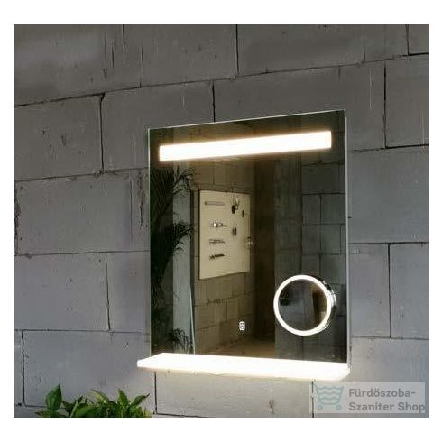 AREZZO design LED TÜKÖR világító polc+hordozható kozmetikai tükör 2 db bluetooth hangszóróval 60x80 AR-6080KT