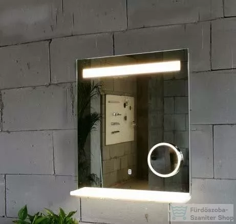 AREZZO design LED TÜKÖR világító polc+hordozható kozmetikai tükör 2 db bluetooth hangszóróval 60x80 AR-6080KT