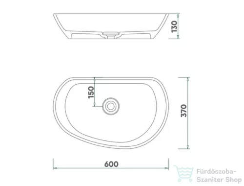 AREZZO design MARYLAND 60x37 cm-es öntöttmárvány mosdó AR-615