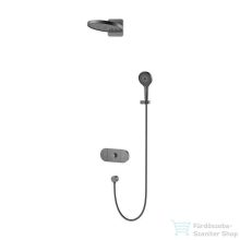   AREZZO design UNI Falsík alatti termosztátos zuhanyszett falon belüli egységgel, gun metal AR-6296GM