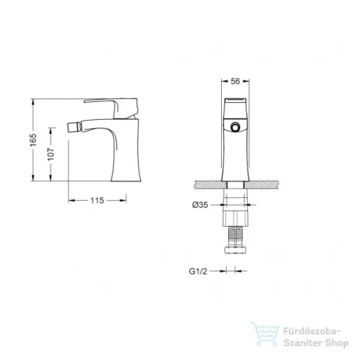 AREZZO design WAKEFIELD bidé csaptelep, leeresztő nélkül, króm AR-7023