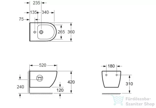 AREZZO design Arizona függesztett bidet matt fehér AR-703MW