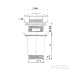 AREZZO design univerzális click-clack mosdó leeresztő, matt fekete AR-726B