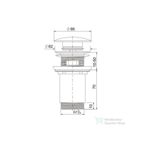 AREZZO design univerzális click-clack mosdó leeresztő, túlfolyóval, matt fehér AR-726MW