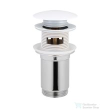   AREZZO design univerzális click-clack mosdó leeresztő, túlfolyóval, fehér AR-726W