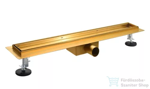 AREZZO design 2in1 800 mm-es rozsdamentes acél folyóka, szálcsiszolt arany AR-800DBG