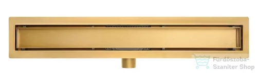 AREZZO design 2in1 800 mm-es rozsdamentes acél folyóka, szálcsiszolt arany AR-800DBG