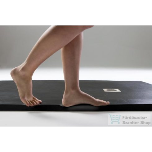 AREZZO design SOLIDSoft zuhanytálca 140x80 cm, ANTRACIT, színazonos lefolyóval (2 doboz) AR-80140A