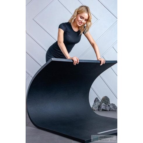 AREZZO design SOLIDSoft zuhanytálca 140x80 cm, ANTRACIT, színazonos lefolyóval (2 doboz) AR-80140A