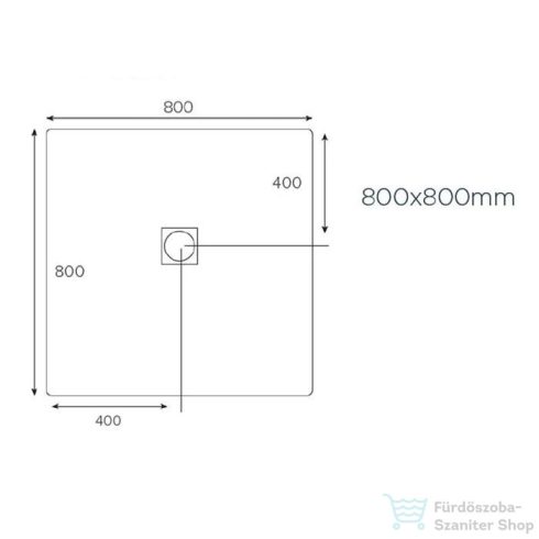 AREZZO design SOLIDSoft zuhanytálca 80x80 cm, FEKETE, színazonos lefolyóval (2 doboz) AR-8080B