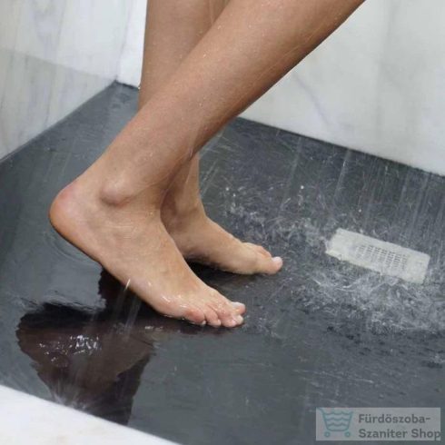 AREZZO design SOLIDSoft zuhanytálca 80x80 cm, FEKETE, színazonos lefolyóval (2 doboz) AR-8080B