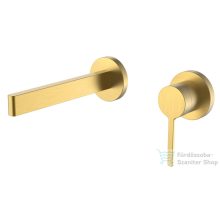   AREZZO design Elegant fali mosdó csaptelep, leeresztő nélkül, szálcsiszolt arany AR-8095BG