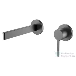   AREZZO design Elegant fali mosdó csaptelep, leeresztő nélkül, gun metal AR-8095GM