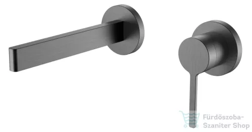 AREZZO design Elegant fali mosdó csaptelep, leeresztő nélkül, gun metal AR-8095GM