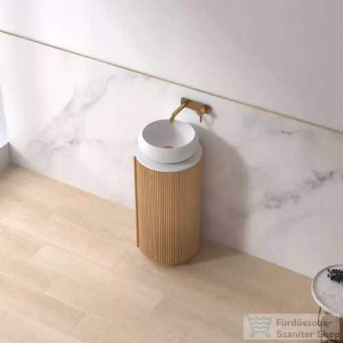 Arezzo Design SORAYA 77x40 cm-es, 1 ajtós alsószekrény pulttal, mosdó és csaptelep nélkül, természetes tölgy AR-81300240LO