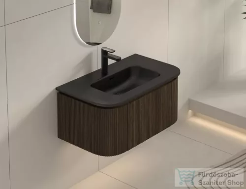 Arezzo Design SIERRA 80 cm-es, 2 ajtós, 1 fiókos alsószekrény pult, mosdó és csaptelep nélkül, dió AR-8187980BW